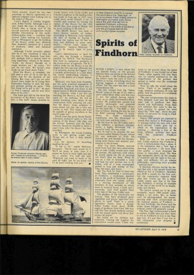 New Zealand Listener · 15 April 1978 · pp. 18–19